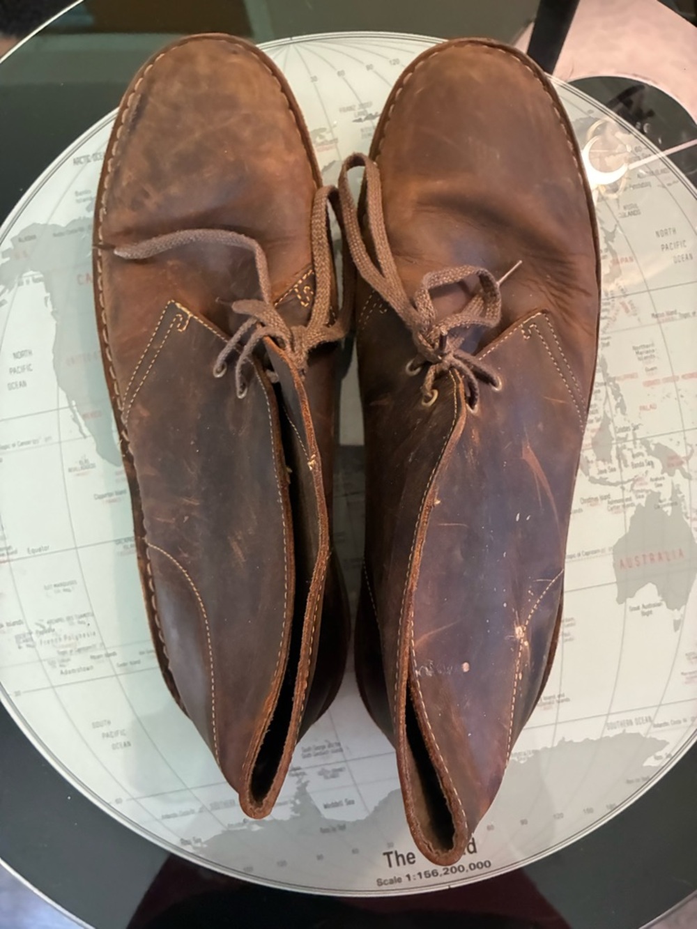 Men’s Clarks Brown Leather Chukka Boots - Classic Lace-Up Desert Style Size 12 - Picture 2 of 11